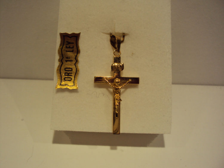 Cruz oro comunión con cristo e inscripción inri 115e