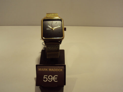 Reloj hombre de acero chapado con malla de esterilla 59€