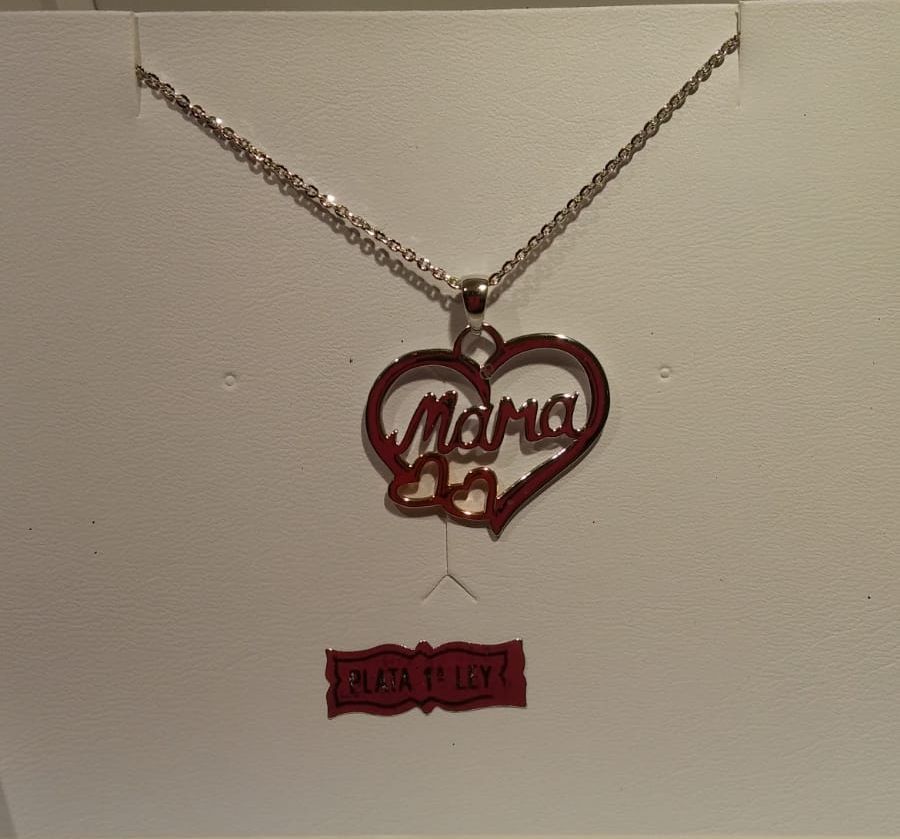 Colgante de plata Lotus con dos corazones cobrizos Joyería Susy